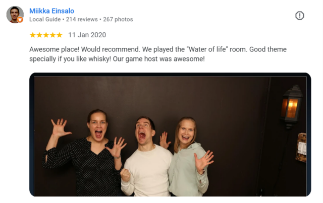 Water of Life - pakohuone helsinki